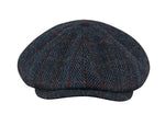 PEAKY BLINDERS SHELBY - HARRIS TWEED Genuine Scottish Harris Tweed 8 Panels Man Cap Blue-red