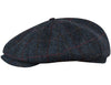 PEAKY BLINDERS SHELBY - HARRIS TWEED Genuine Scottish Harris Tweed 8 Panels Man Cap Blue-red