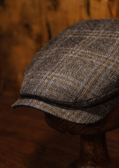 Geary Flat Cap - Light Blue Check