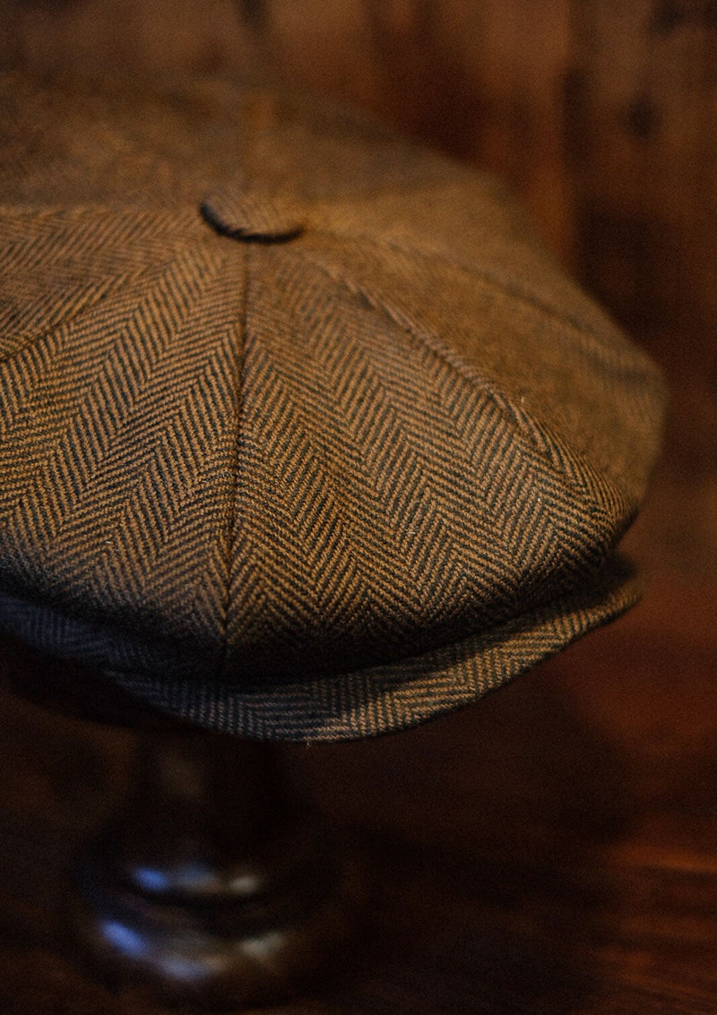 Johnson Baker Boy - (Wide-Width) Brown Herringbone