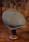 Ridgmount Baker Boy - (Narrow Width) Green Herringbone Donegal Tweed