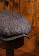 Ridgmount Baker Boy (Narrow Width) Navy Herringbone Donegal Tweed