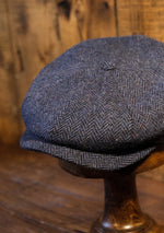 Ridgmount Baker Boy (Narrow Width) Navy Herringbone Donegal Tweed