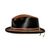 Rocky | Mens Leather Fedora Hat