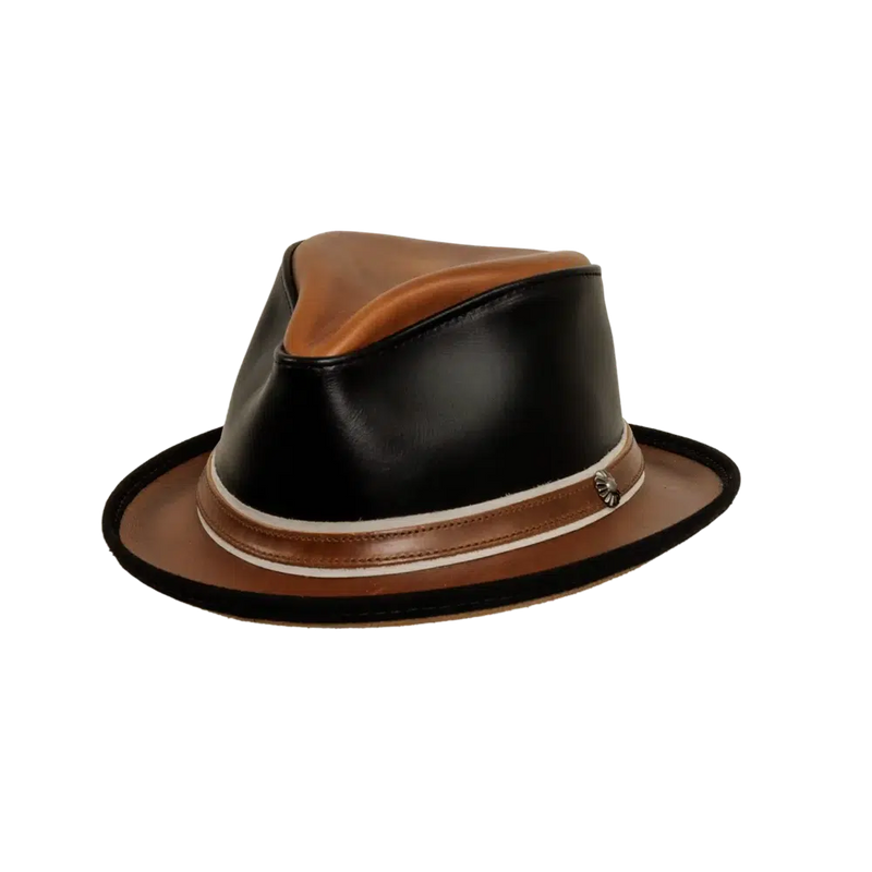 Rocky | Mens Leather Fedora Hat