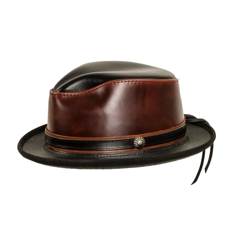 Rocky | Mens Leather Fedora Hat