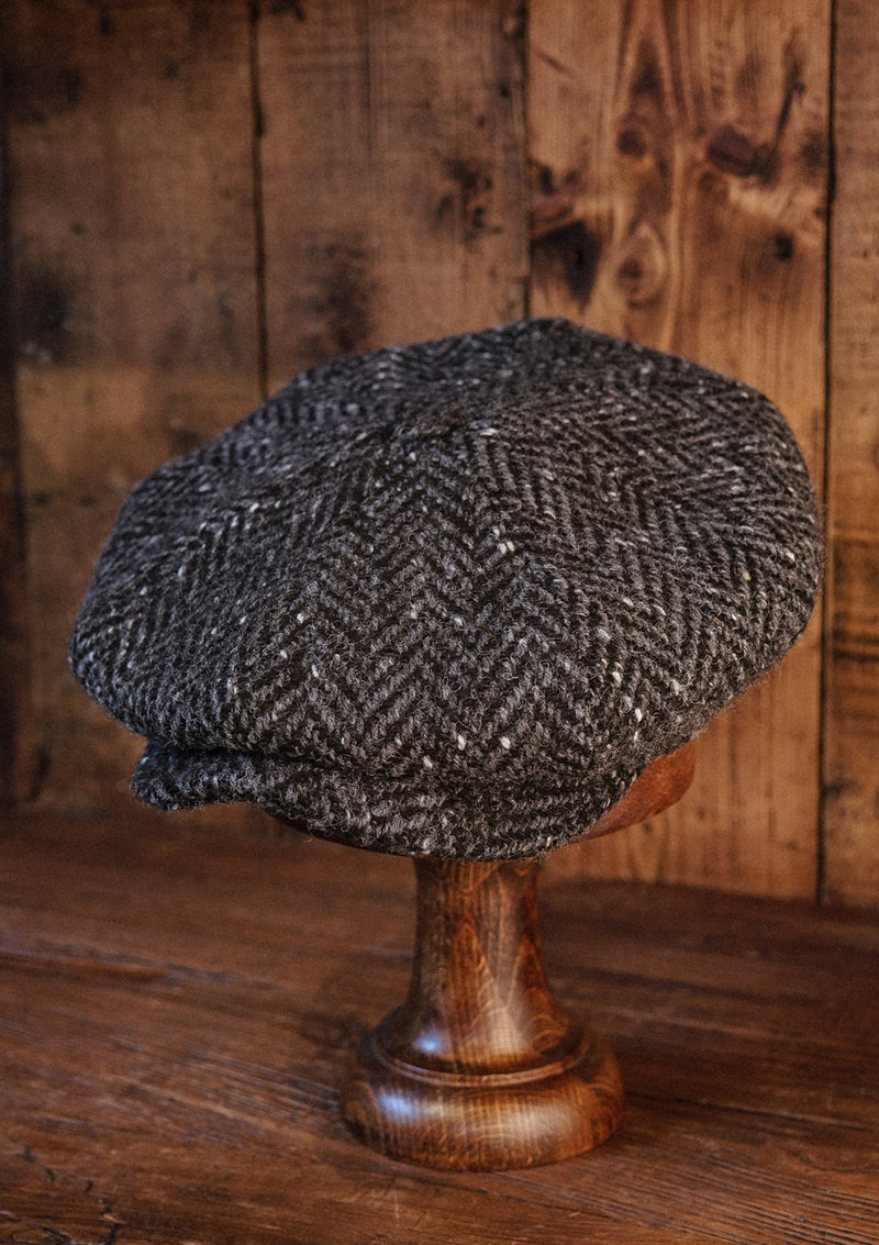 Stanton Baker Boy - (Wide Width) Donegal Tweed Black Herringbone