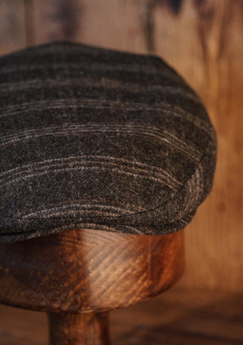 Walter Flat Cap - Charcoal Loden Windowpane