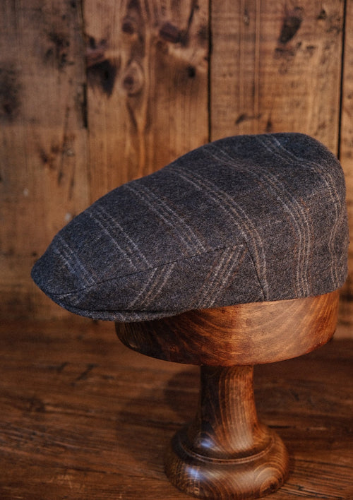 Walter Flat Cap - Grey Loden Windowpane