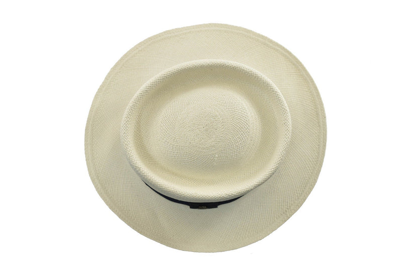 Advanced Original Panama Hat-White Oval Crown-Handwoven in Ecuador (HatBox Included)