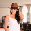 Dark brown-Women handmade Panama Hats