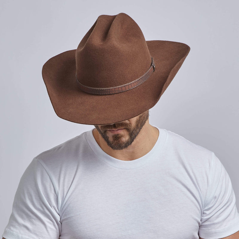 Cattleman Felt - Brown Cowboy Hat - Cowboy Hat Band – Music-Pioneer