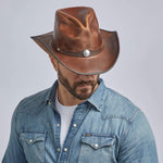 Western - Mens American Leather Cowboy Hat