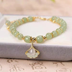 Lucky Wada Jade gold leaf bracelet