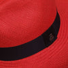 Advanced Original Panama Hat-Red Classic Fedora-Handwoven in Ecuador(HatBox Included)