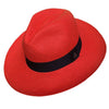 Advanced Original Panama Hat-Red Classic Fedora-Handwoven in Ecuador(HatBox Included)