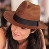 Dark brown-Women handmade Panama Hats