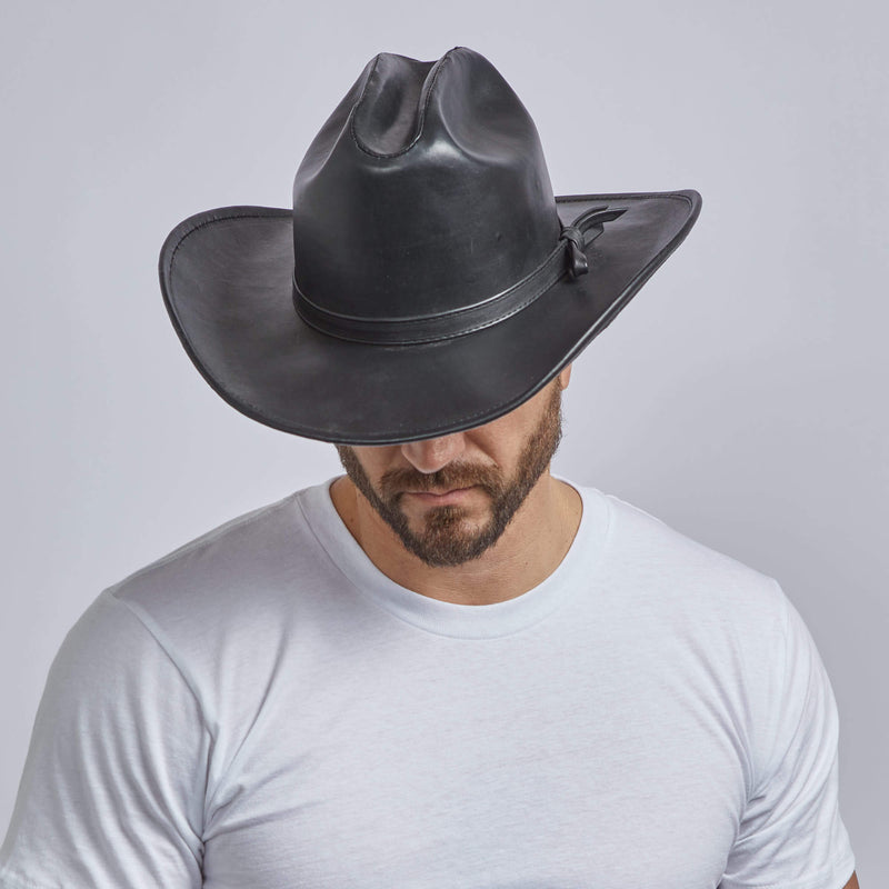 West Hat Band - Cowboy Hat Band - Leather Like Black
