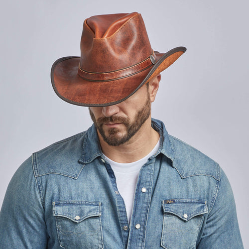 Cyclone - Mens Leather Cowboy Hat - Leather Hat Band