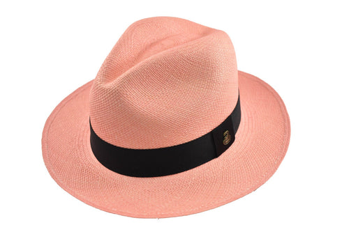 Advanced Original Panama Hat-Pink Toquilla Straw | Brown Band-Handwoven in Ecuador(HatBox Included)