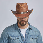 Cyclone - Mens Leather Cowboy Hat - Leather Hat Band