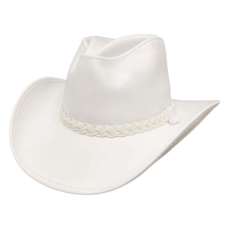 White leather store cowboy hat