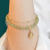 Lucky Wada Jade gold leaf bracelet