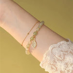 Lucky Wada Jade gold leaf bracelet