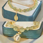 Lucky Wada Jade gold leaf bracelet