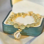 Lucky Wada Jade gold leaf bracelet